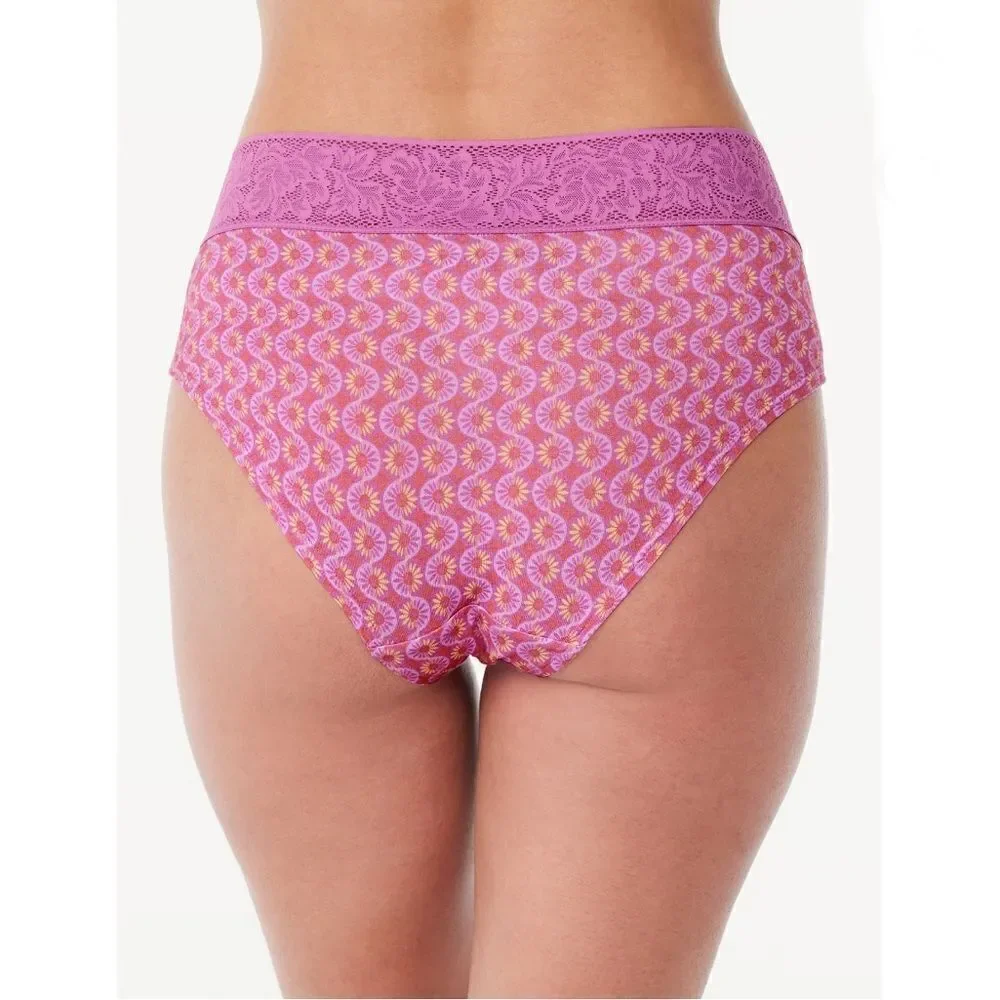 Women's Modal and Lace Hipster Panties Underwear Briefs 2, 3-Packs Size L